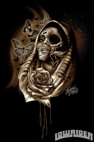 Gothic woman rose butterflies skull - anne stokes free wallpaper for mobile