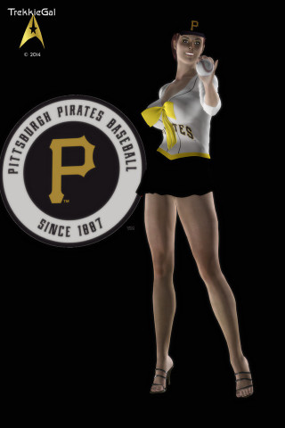 Pirates baseball woman phone skirt - free 3d render wallpaper for mobile
