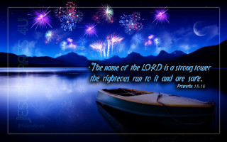 Boat lake fireworks bible quote - the bible free wallpaper