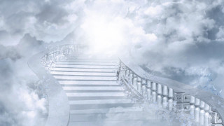 Stairway sky clouds dreamy journey - a stairway free wallpaper