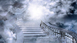 Stairway clouds stars light sky - a sky full free wallpaper