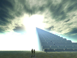 Two people giant pyramid sky - the cloud above free wallpaper