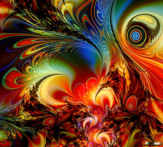 Colorful abstract painting spiral design 2 - benoit b. mandelbrot free wallpaper for tablet