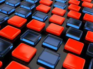 Red blue squares black surface - square free wallpaper for desktop