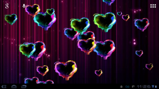 Colorful background floating hearts image - the same direction free wallpaper