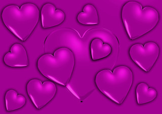 Pink hearts purple background black - the edge free wallpaper for desktop