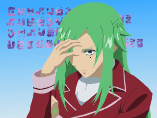 Green hair red jacket character - a red jacket free wallpaper