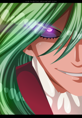 Cartoon character green hair purple - a red eye free wallpaper for mobile