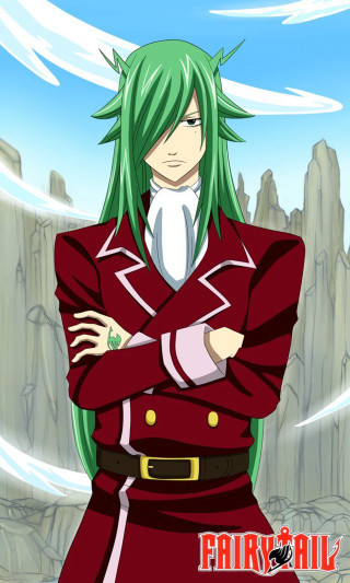 Green hair red suit mountain - his arm free wallpaper for mobile