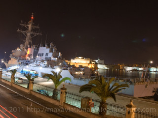 Large ship docked pier night - alexis grimou free wallpaper