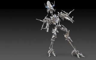 Robot standing gray surface gun - a gray surface free wallpaper