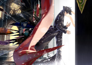 Man suit tie window red - his neck free wallpaper for desktop