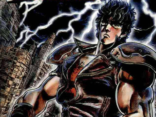 Man leather sword lightning cityscape - yusuke murata free wallpaper