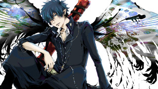 Blue hair man black hair - their back free wallpaper for desktop