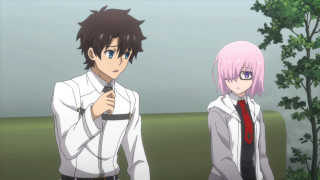 Anime characters field trees sky - the background and a sky in the background free wallpaper