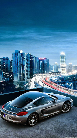 Car parked rooftop city night - the road free wallpaper for mobile