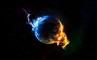 Fireball blue flame dark sky 2 - a fireball free wallpaper