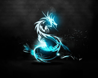 Blue dragon black background light - a blue dragon free wallpaper