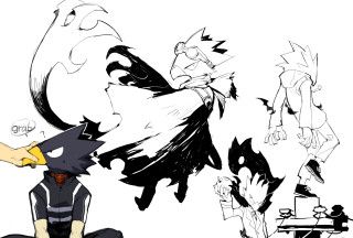 Person bird head arm drawing - and a bird free wallpaper