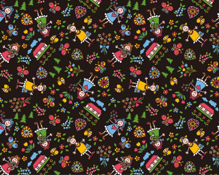 Colorful pattern people trees side - pattern free wallpaper for desktop