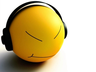 Yellow ball black headphone white - a yellow ball free wallpaper