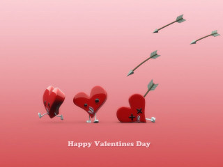 Hearts arrows flying air couple - a happy valentines day free wallpaper