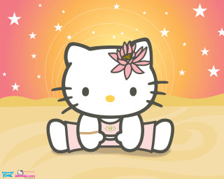 Hello kitty beach flower hair - kitty free wallpaper