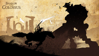 Shadow man horse giant robot - his hand and a bird free wallpaper