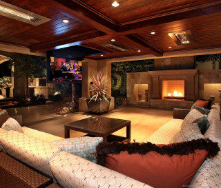 Living room fireplace couch center - center area free wallpaper