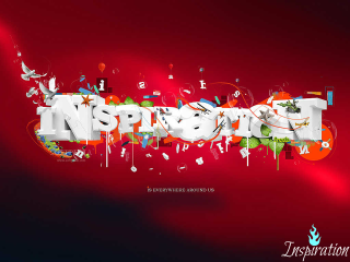 Inspire red background white black - graphic design free wallpaper