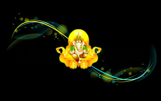 Ganesha black background gold design - a gold design free wallpaper