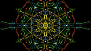 Colorful abstract flower psychedelic hologram - artwork free wallpaper