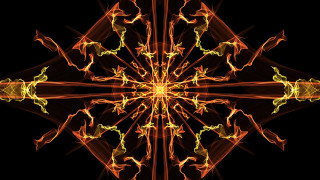 Starburst orange yellow black background 2 - alex grey free wallpaper