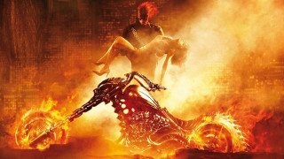 Man motorcycle fire flames woman - flame behind free wallpaper for desktop