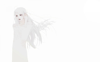 White hair gothic dress fog - the fog free wallpaper