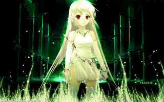 Girl white dress field sword - shining free wallpaper