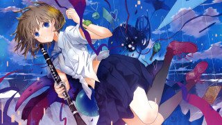 Girl sword monsters sky clouds - a sword in front free wallpaper