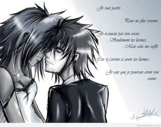 Anime couple characters quote background - the back of them free wallpaper