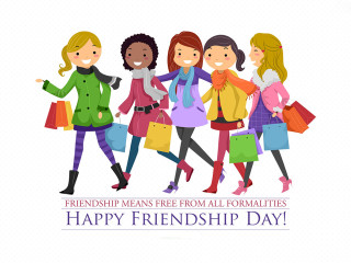 Women walking street shopping bags - free holidays wallpaper