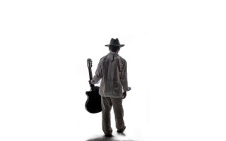 Man guitar shadows white background - a black hat free wallpaper