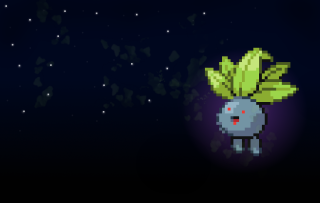 Pixel art plant face star - a face free wallpaper