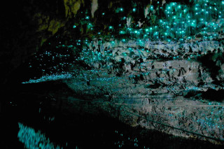 Cave green lights rocks water - the rock and water free wallpaper