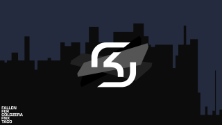 Black white logo skyline night - 4k free wallpaper