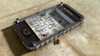 Large crate items dirt floor - dystopian art free wallpaper