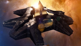 Spaceship star planet afrofuturism cityscape - scifi free wallpaper for desktop