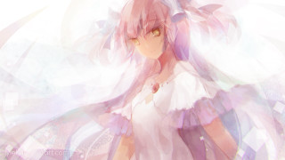 Pink hair white dress kaname - a purple tail free wallpaper