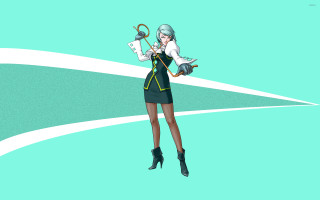 Woman short dress scissors book - a short dress holding free wallpaper