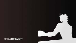 Whitehair blackshirt whiteobject find atonement - his hand and the words free wallpaper