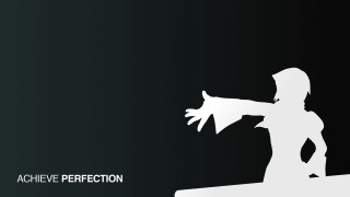 Silhouette person knife achieve perfection - vector curve free wallpaper