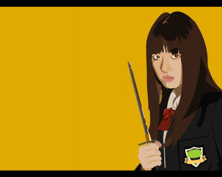 Woman knife yellow background holding - a knife and a knife free wallpaper